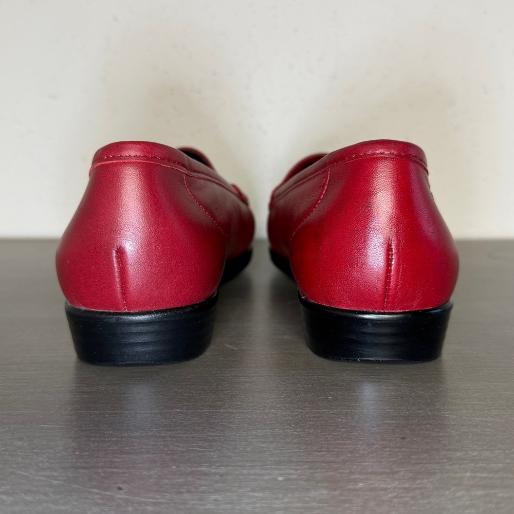 New SAS Simplify Red Leather Loafers Women's Sz 8.5 M Comfort Shoes Made in USA - Picture 5 of 7